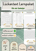 Eis als Isolator Lückentext mit Wortspeicher und Transferaufgabe + Lösungen einfach erklärt