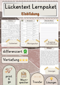 Eisbildung  Lückentext Vertiefung mit Wortspeicher und Transferaufgabe + Lösungen