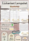 Elastizität  Lückentext Vertiefung mit Wortspeicher und Transferaufgabe + Lösungen