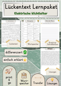 Elektrische Nichtleiter Lückentext mit Wortspeicher und Transferaufgabe + Lösungen einfach erklärt